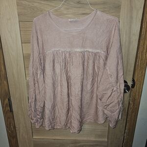 ANDREE BY UNIT Dusty Pink Long Sleeve Blouse